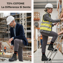 Carica l'immagine nel visualizzatore di Gallery, Calze da Lavoro Uomo 72% Cotone, Qualità Italiana, Traspiranti e Rinforzate - SET 6 PAIA