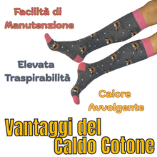 Carica l'immagine nel visualizzatore di Gallery, * Christmas Time * 4 Paia Calze Lunghe Donna in Caldo Cotone Made in Italy - Taglia Unica