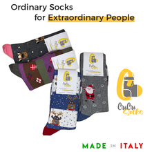 Carica l'immagine nel visualizzatore di Gallery, * Christmas Time * 4 Paia Calze Lunghe Donna in Caldo Cotone Made in Italy - Taglia Unica