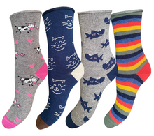 Carica l'immagine nel visualizzatore di Gallery, 4 Paia Calze Corte Donna in Caldo Cotone Taglio Laser Made in Italy - Taglia Unica