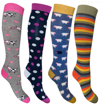 Carica l'immagine nel visualizzatore di Gallery, 4 Paia Calze Lunghe Donna in Caldo Cotone Idea Regalo Made in Italy - Taglia Unica