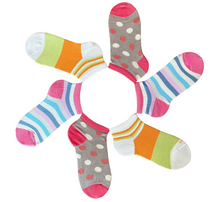 Carica l'immagine nel visualizzatore di Gallery, 6 Paia Calze Bambina Fresco Cotone Mercerizzato Alta Qualità Made in Italy