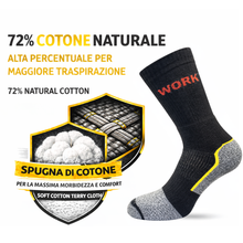 Carica l'immagine nel visualizzatore di Gallery, Calze da Lavoro Uomo 72% Cotone, Qualità Italiana, Traspiranti e Rinforzate - SET 6 PAIA