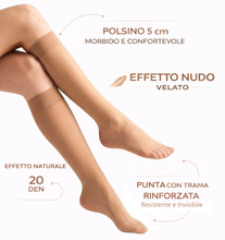 Carica l'immagine nel visualizzatore di Gallery, Gambaletti Donna 20 Denari Taglia Unica (6 Paia), Calze Velate Donna Effetto Nudo