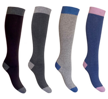 Carica l'immagine nel visualizzatore di Gallery, 4 Paia Calze Lunghe Donna in Caldo Cotone Tinta Unita Made in Italy - Taglia Unica