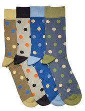 Carica l'immagine nel visualizzatore di Gallery, 4 Paia Calze Uomo Corte a Pois in Fresco Cotone Alta Qualità Made in Italy