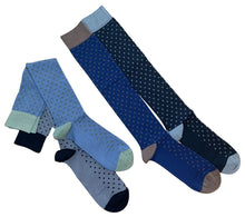 Carica l'immagine nel visualizzatore di Gallery, 4 Paia Calze Uomo Lunghe a Pois in Fresco Cotone Alta Qualità Made in Italy