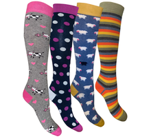 Carica l'immagine nel visualizzatore di Gallery, 4 Paia Calze Lunghe Donna in Caldo Cotone Idea Regalo Made in Italy - Taglia Unica
