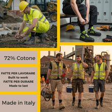 Carica l'immagine nel visualizzatore di Gallery, Calze da Lavoro Uomo 72% Cotone, Qualità Italiana, Traspiranti e Rinforzate - SET 6 PAIA
