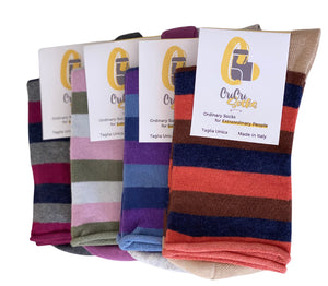 4 Paia Calze Corte Donna in Caldo Cotone Made in Italy - Taglia Unica