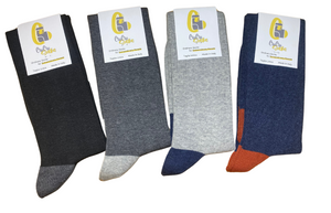 4 Paia Calze Lunghe Uomo in Caldo Cotone Monochrome Made in Italy - Taglia Unica