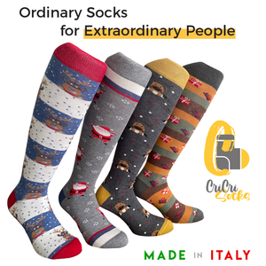 *4 Paia Calze Lunghe Uomo in Caldo Cotone Made in Italy * Christmas Time*