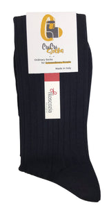 Calza Lunga Uomo in Cotone 100% Filoscozia Rimagliato a Mano - Blu