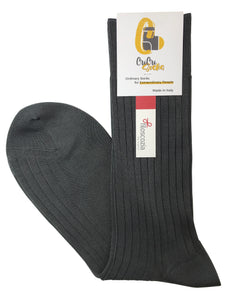 Calza Corta Uomo in Cotone 100% Filoscozia Rimagliato a Mano - Grigio