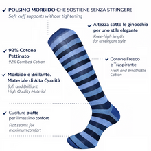 Carica l'immagine nel visualizzatore di Gallery, 4 Paia Calze Uomo Lunghe a Righe in Fresco Cotone  Alta Qualità Made in Italy
