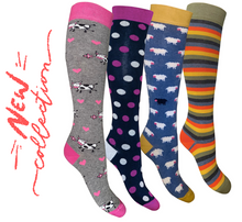 Carica l&#39;immagine nel visualizzatore di Gallery, 4 Paia Calze Lunghe Donna in Caldo Cotone Idea Regalo Made in Italy - Taglia Unica
