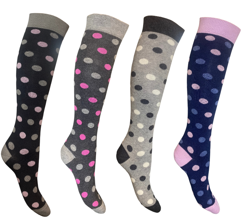 4 Paia Calze Calzini Lunghi Donna in Caldo Cotone Made in Italy - Taglia Unica