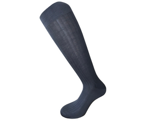 Calza Lunga Uomo in Cotone 100% Filoscozia Rimagliato a Mano - Grigio