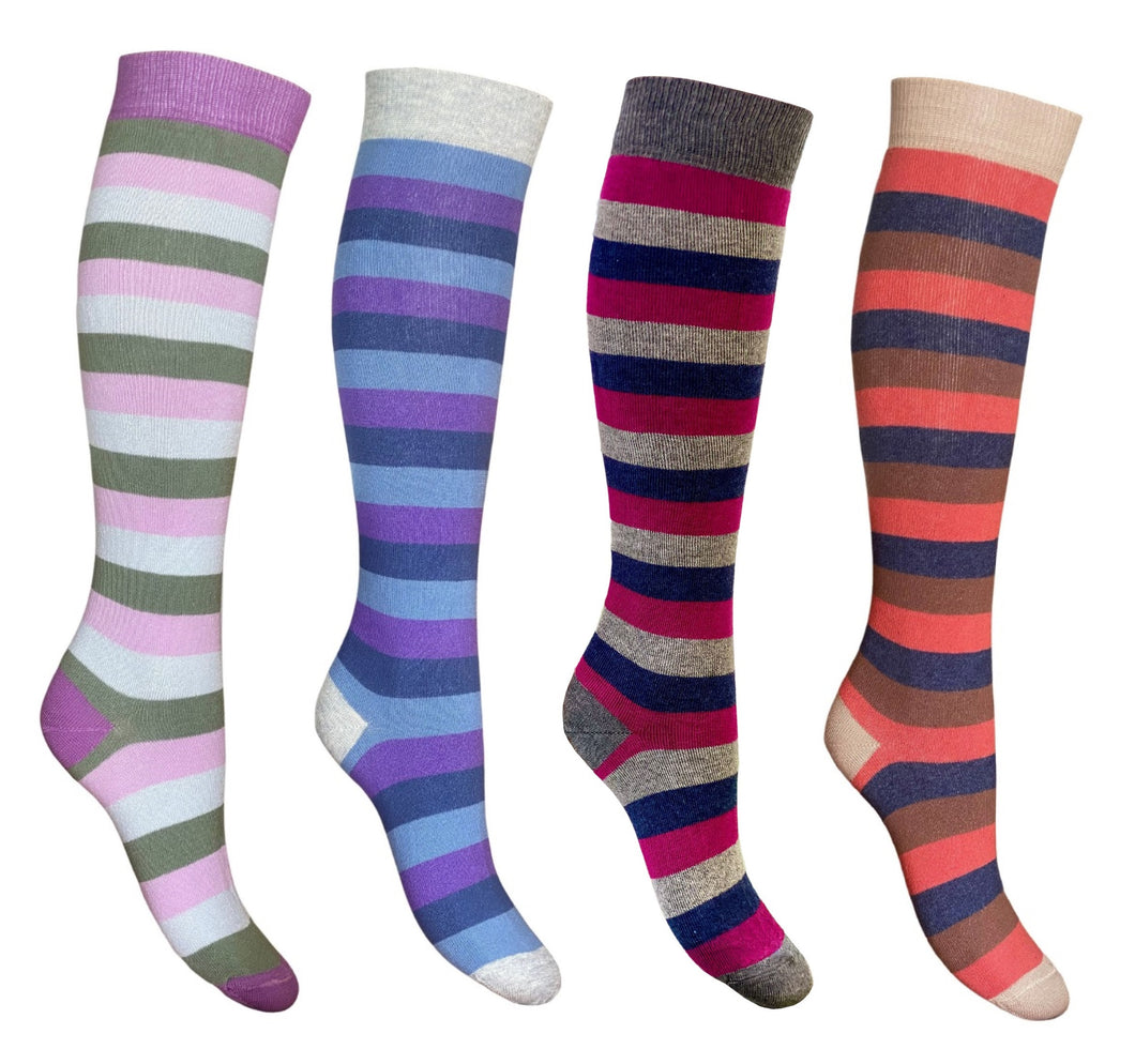 4 Paia Calze Lunghe Donna Caldo Cotone Alta Qualità Made in Italy - Taglia Unica