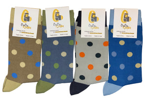 4 Paia Calze Uomo Corte a Pois in Fresco Cotone  Alta Qualità Made in Italy