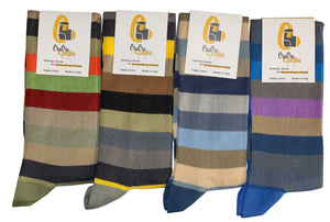 4 Paia Calze Uomo Lunghe a Righe in Fresco Cotone  Alta Qualità Made in Italy