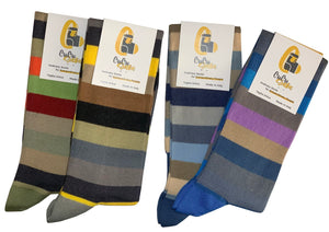 4 Paia Calze Uomo Lunghe a Righe in Fresco Cotone  Alta Qualità Made in Italy