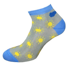 Carica l&#39;immagine nel visualizzatore di Gallery, 4 Paia Calze Corte Donna Modello Ciclista Happy Summer in Fresco Cotone  Made in Italy
