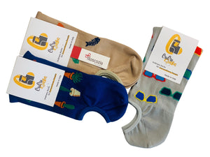 3 Paia Fantasmini Uomo Colorati in Cotone Filoscozia Made in Italy Alta Qualità - Taglia Unica